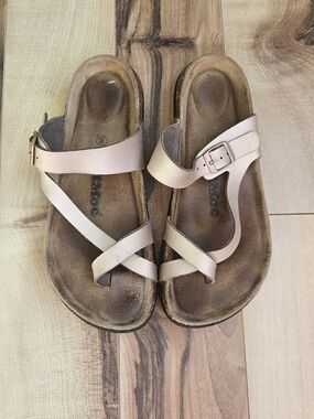 SoftMoc Suede Slide Sandal in Light Pink